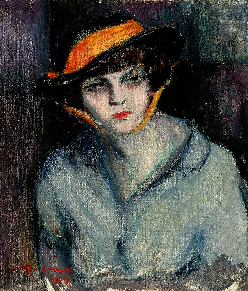 Woman wearing a hat, 1914, Jalmari Ruokokoski