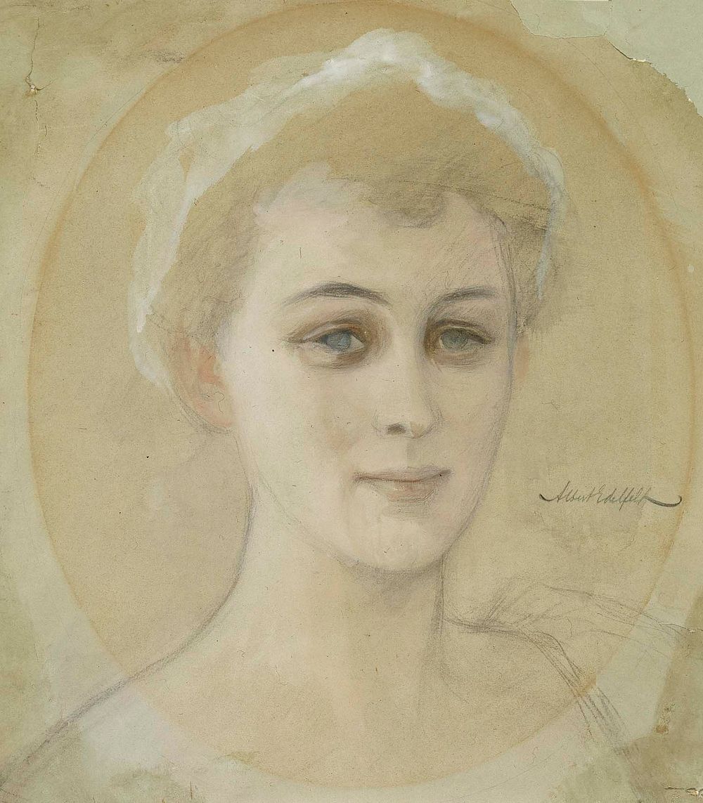 Portrait study of baroness naomi (emi) de la chapelle, 1893, by Albert Edelfelt