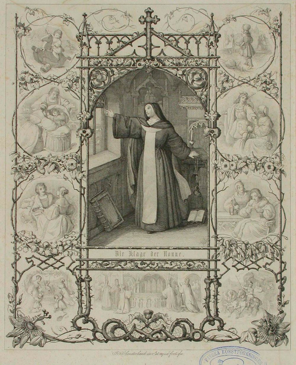 Runokuvitus, die klage der nonne, 1838 - 1844, Johann Baptist Sonderland
