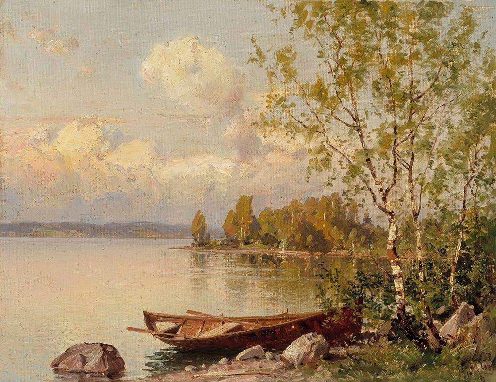 Still summer evening, a view from häme, 1860 - 1905, Hjalmar Munsterhjelm