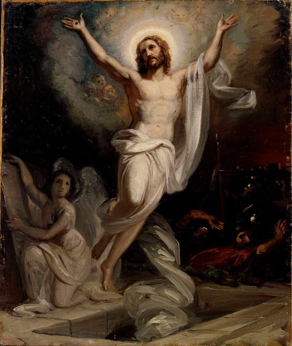 Kristuksen ylösnousemus, nykyisen keski-porin kirkon alttaritaulun luonnos, by Robert Wilhelm Ekman