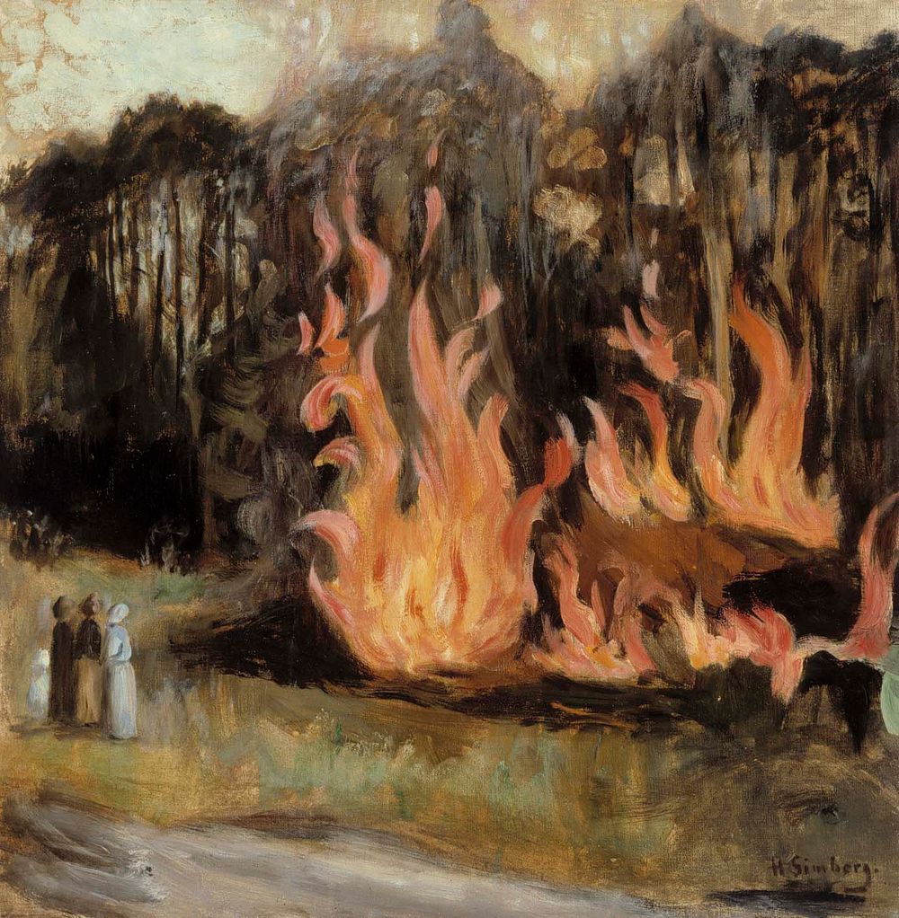 Bonfires, 1890 - 1917, by Hugo Simberg