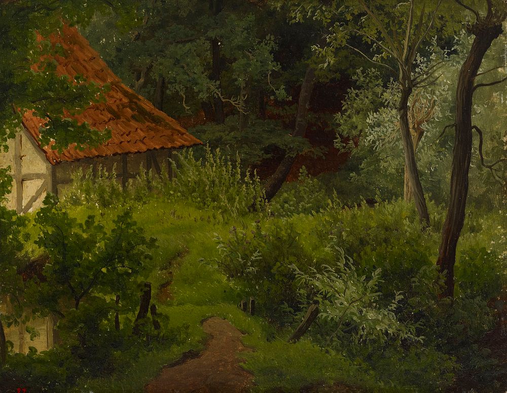 Farmhouse in the woods, study, 1855, Werner Holmberg