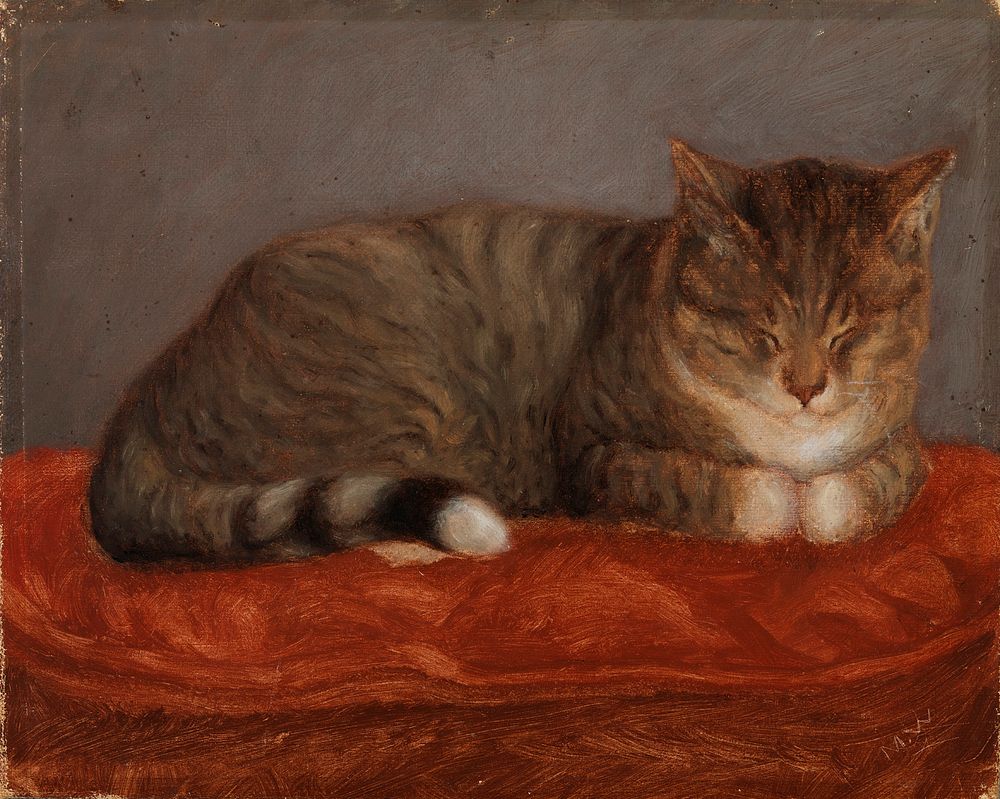 Makaava kissa, mosse, 1872 - 1873, Maria Wiik