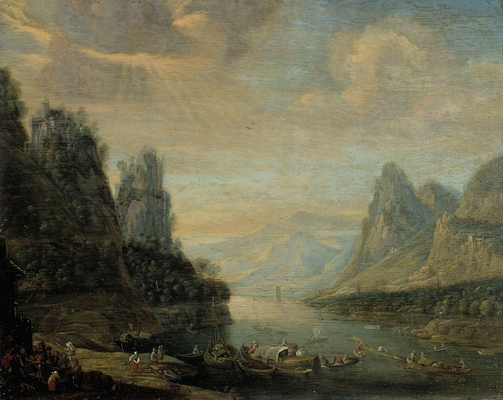 River landscape, 1645 - 1718, Jan Griffier
