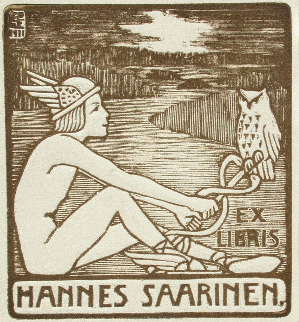 Hannes saarisen exlibris, 1911, Eric O. W. Ehrström