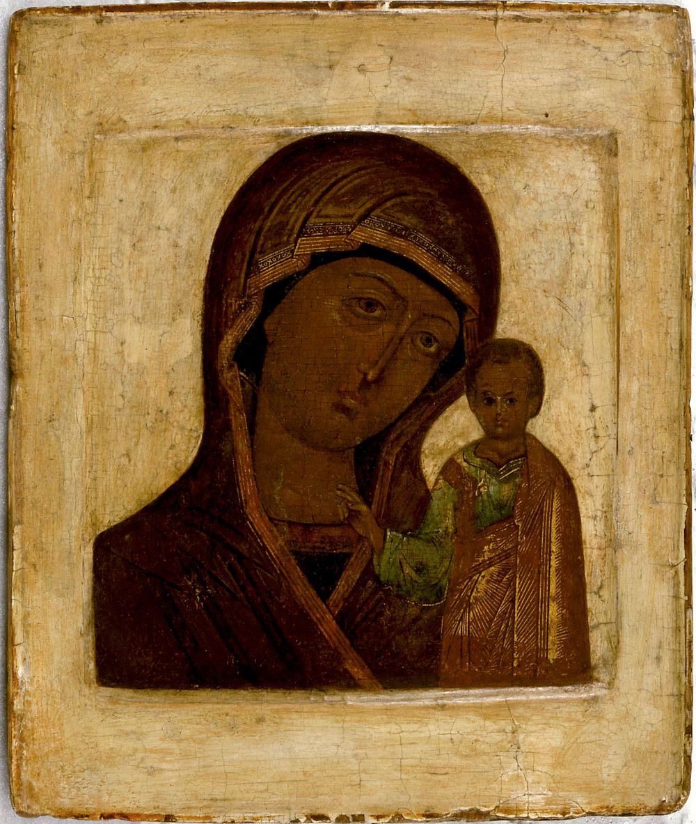 Kazanin jumalanäiti, venäläinen ikoni, 1600 - 1650, Tekijä Ei Tiedossa