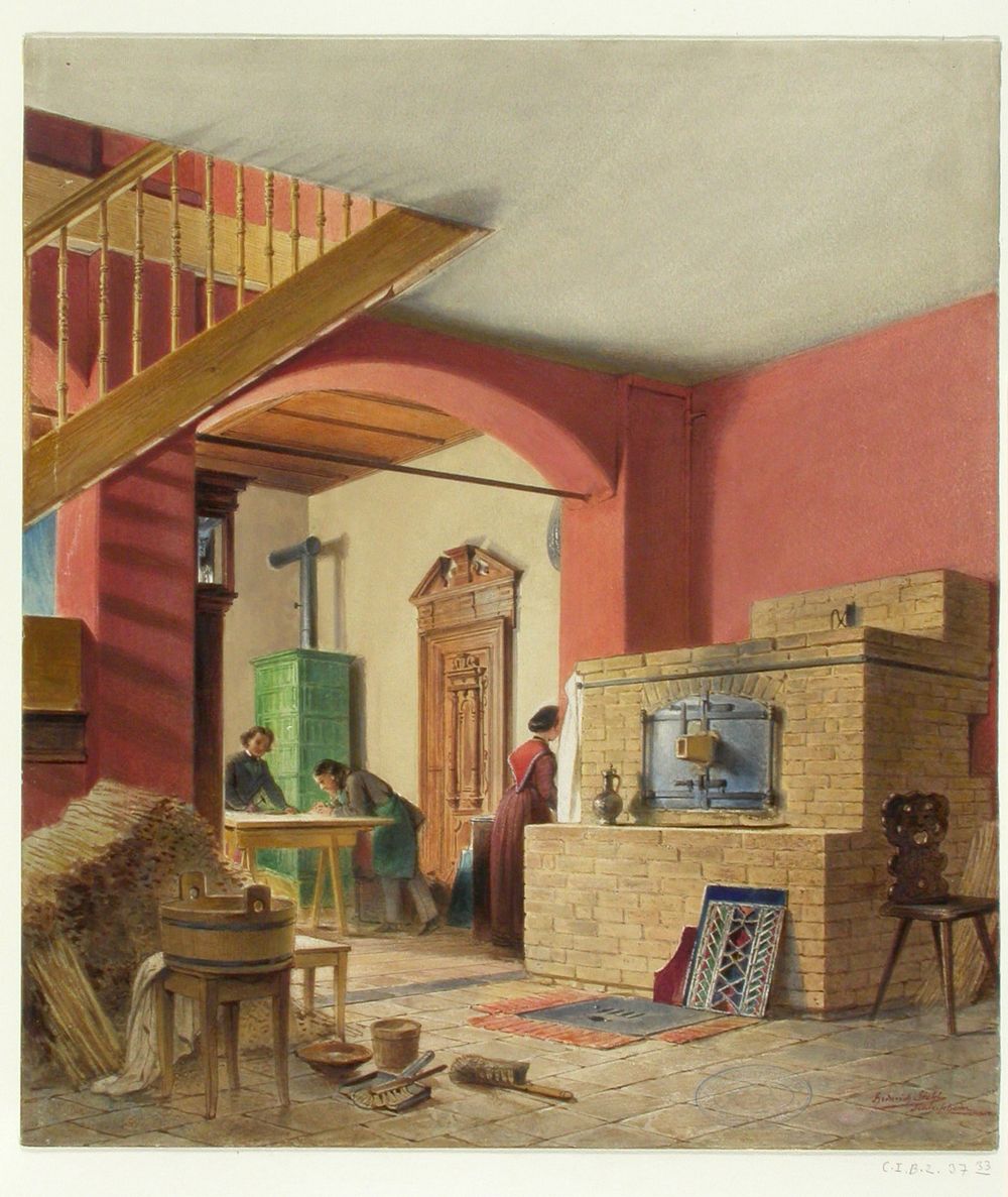 Näkymä taiteilija vladimir svertškovin lasimaalausateljeesta schleißheimissa, 1850 - 1889, Heinrich Stohl