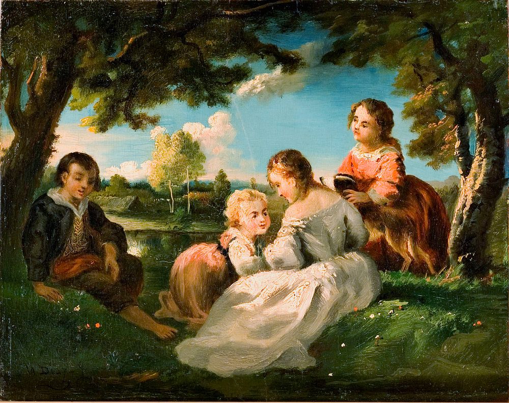 Children playing, 1830 - 1876, Narcisse Virgile Diaz De La Pe&ntilde;a