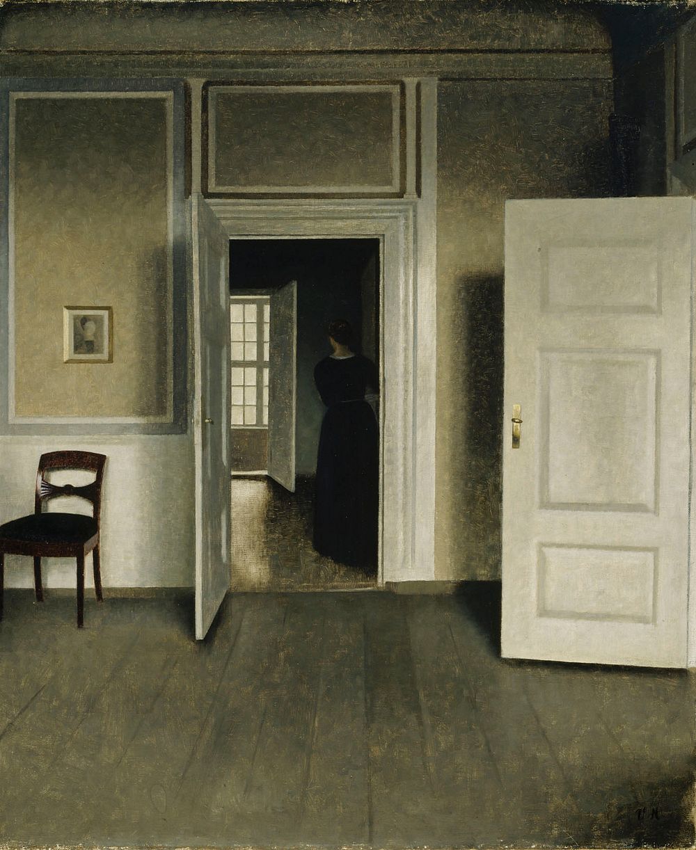 Interior from the home of the artist, 1900, Vilhelm Hammershøi