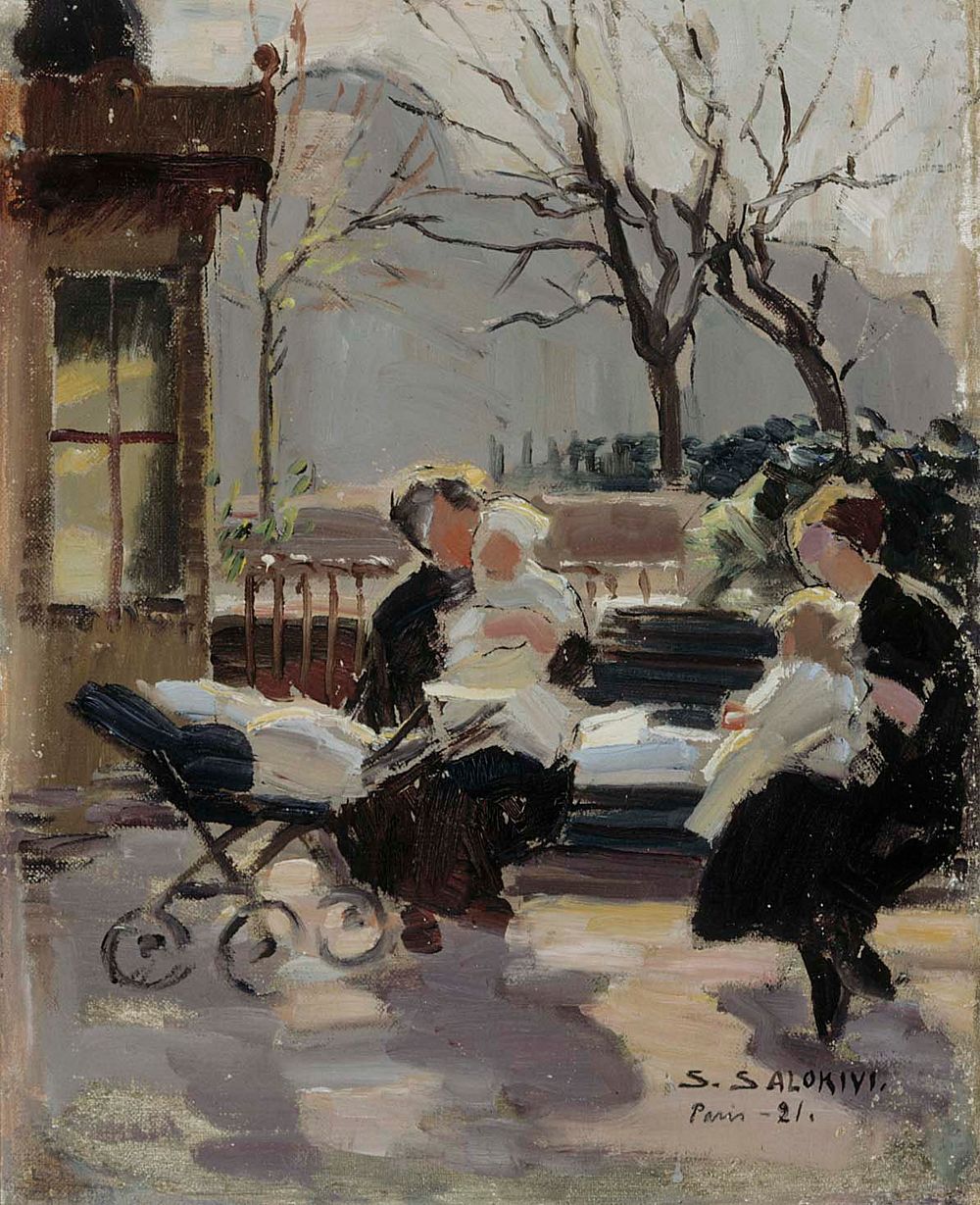 Park in paris, 1921, Santeri Salokivi