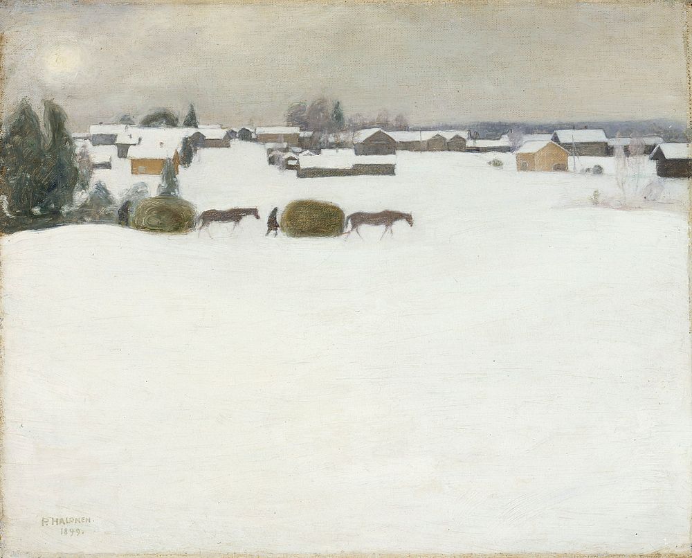 Load of hay, 1899, by Pekka Halonen