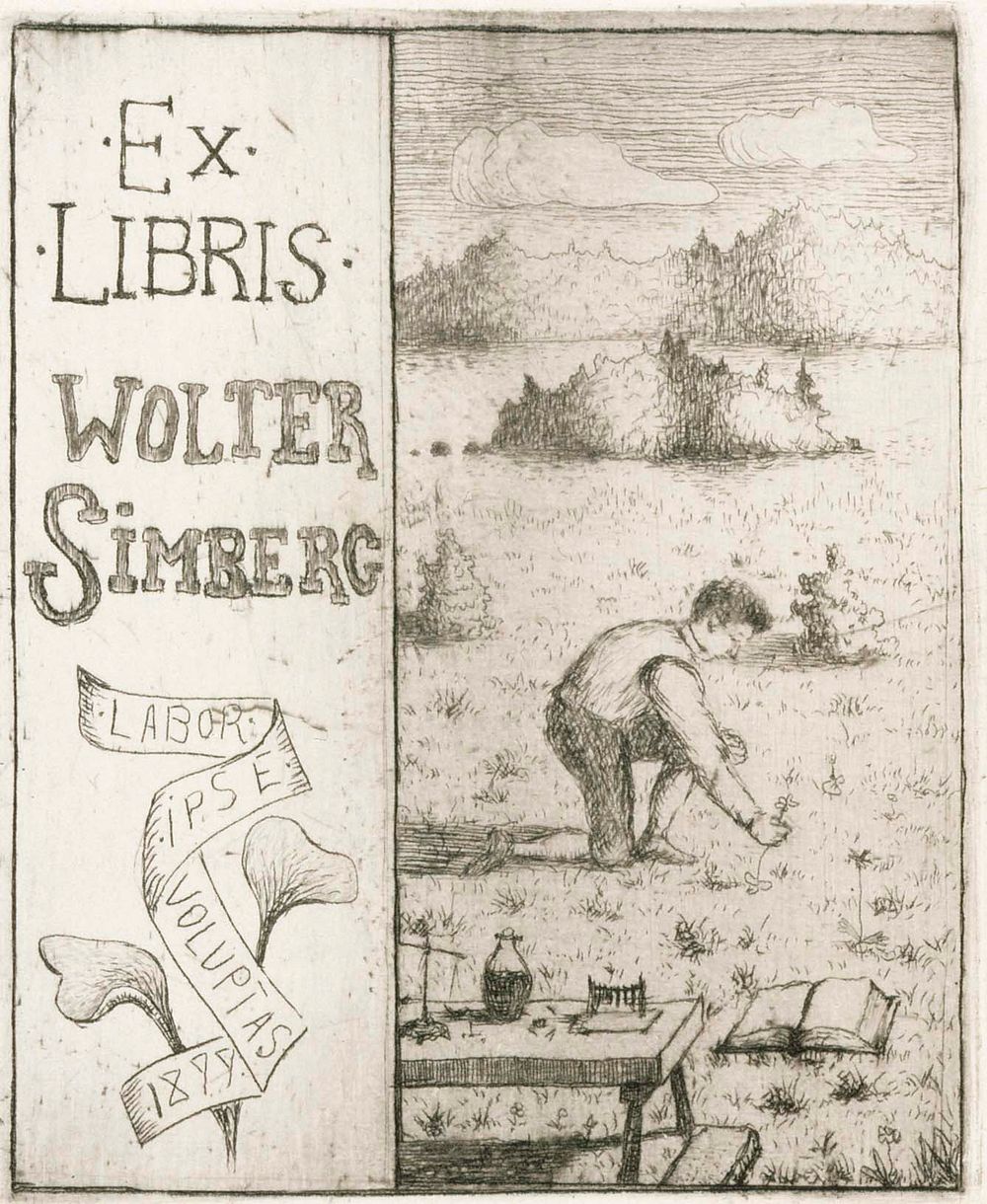 Exlibris wolter simberg ii, 1899, by Hugo Simberg