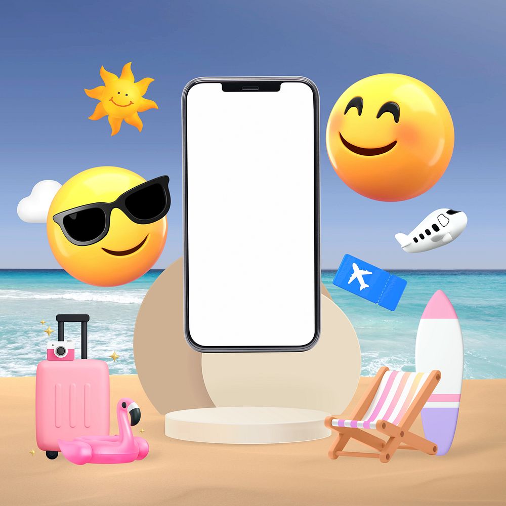3D travel emoticons, online business | Premium Photo - rawpixel