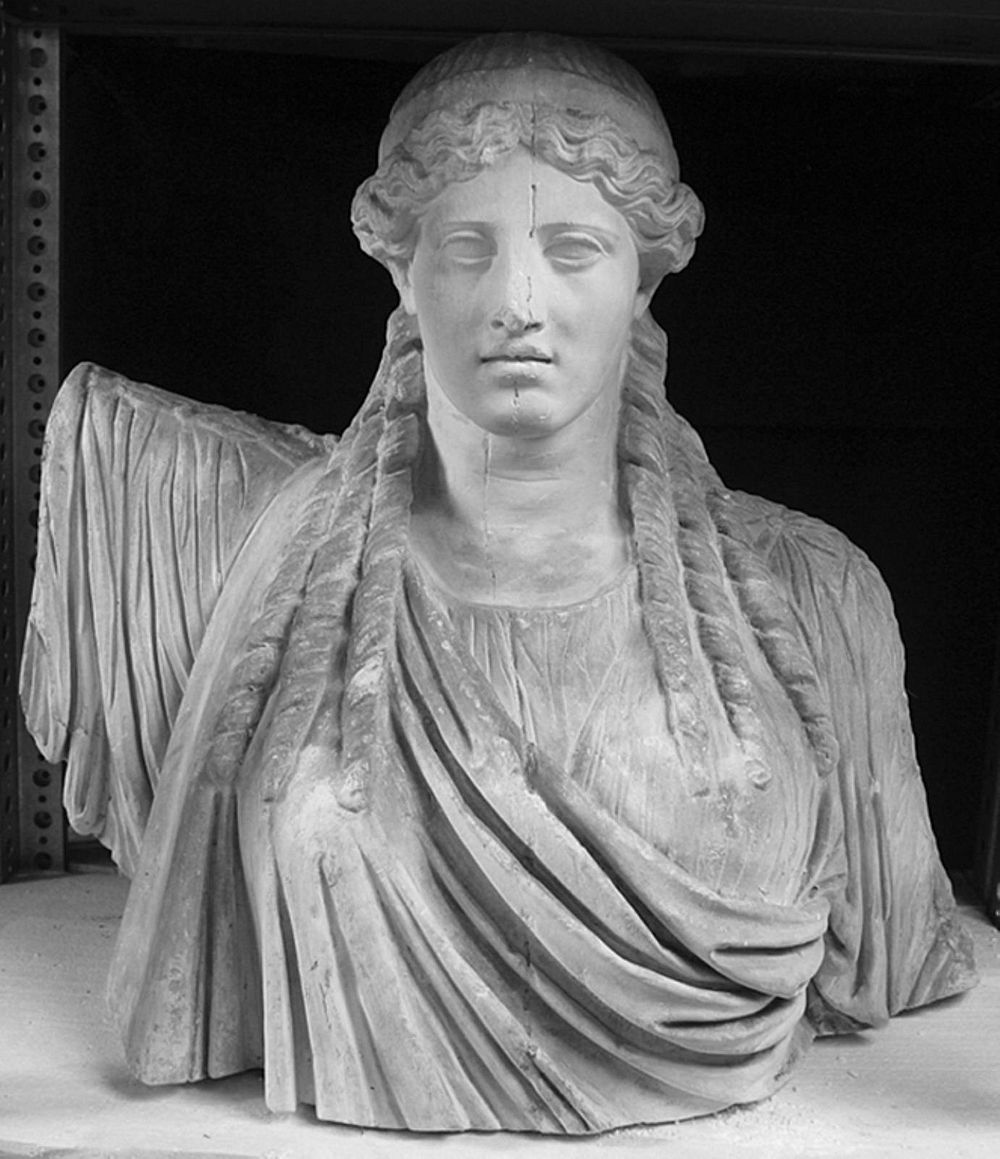 Upper body from statue of caryatid - Muse?