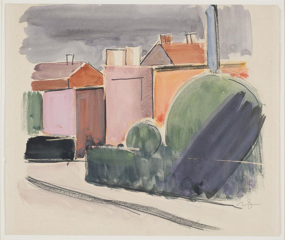 Road with houses by Vilhelm Lundstrøm