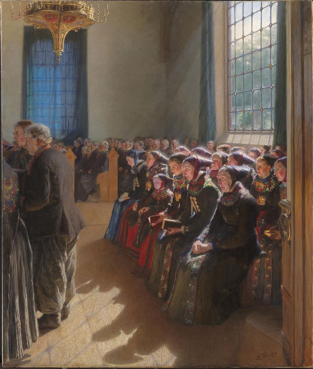 During the service in a church in Amager by Carl Wentorf