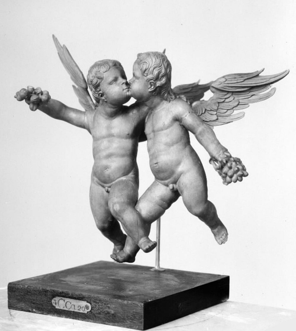 Two floating putti   by unknown