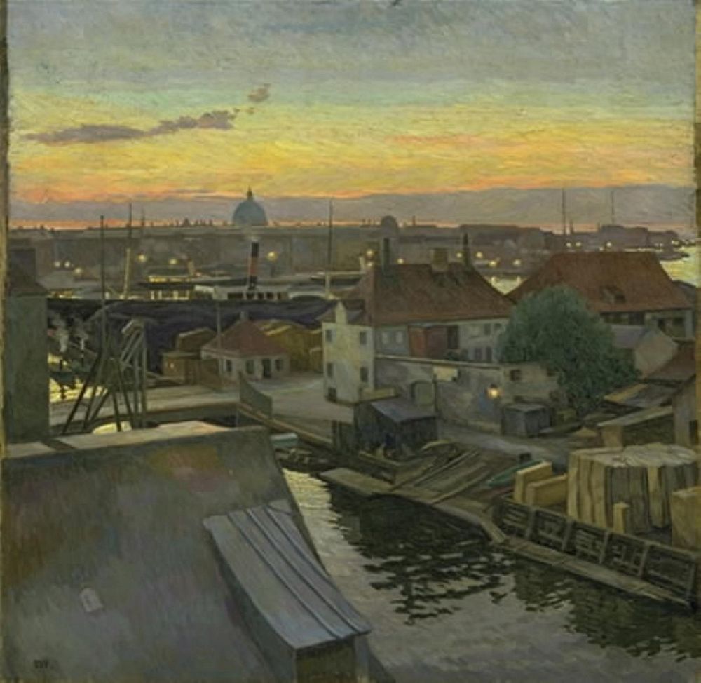 View of Wilders Plads at Christianshavn.Evening by Edvard Weie