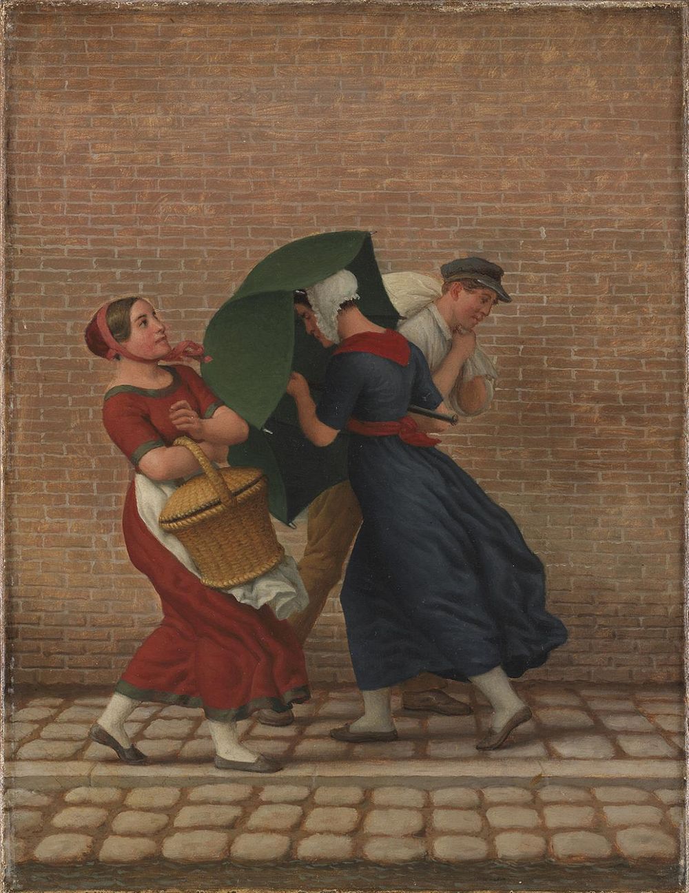 Street scene in wind and rain by C.W. Eckersberg