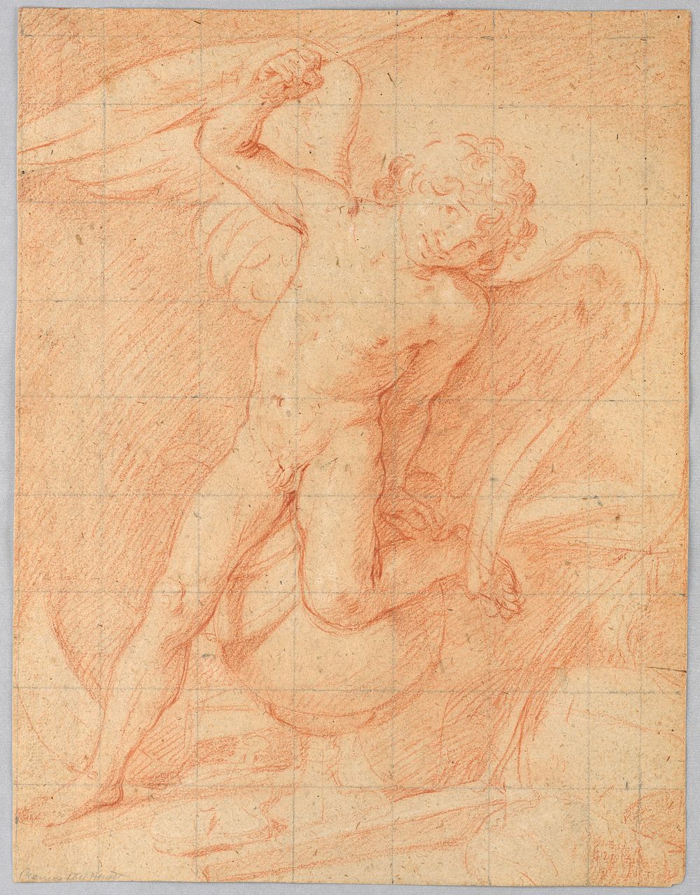 Mythical winged figure illustration
