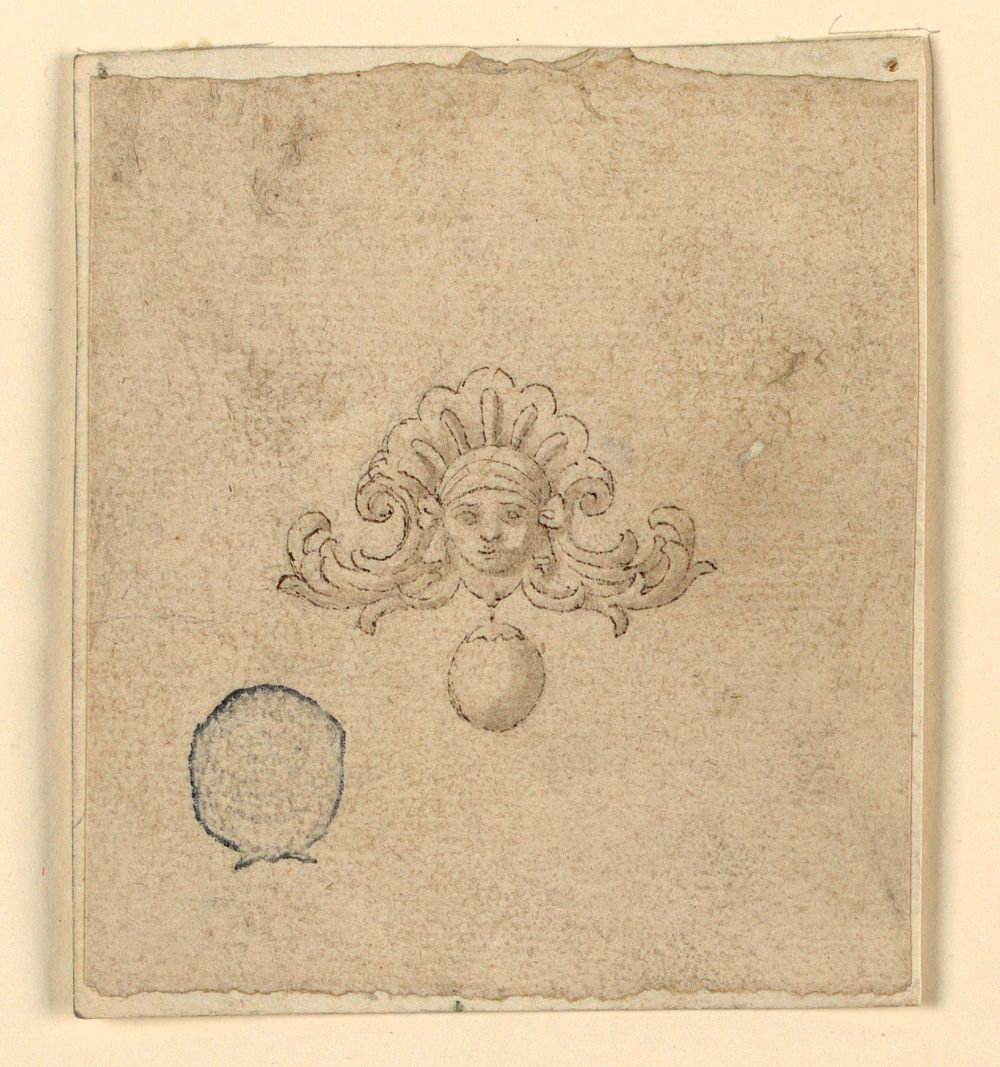 Design for Brooch with Female Head