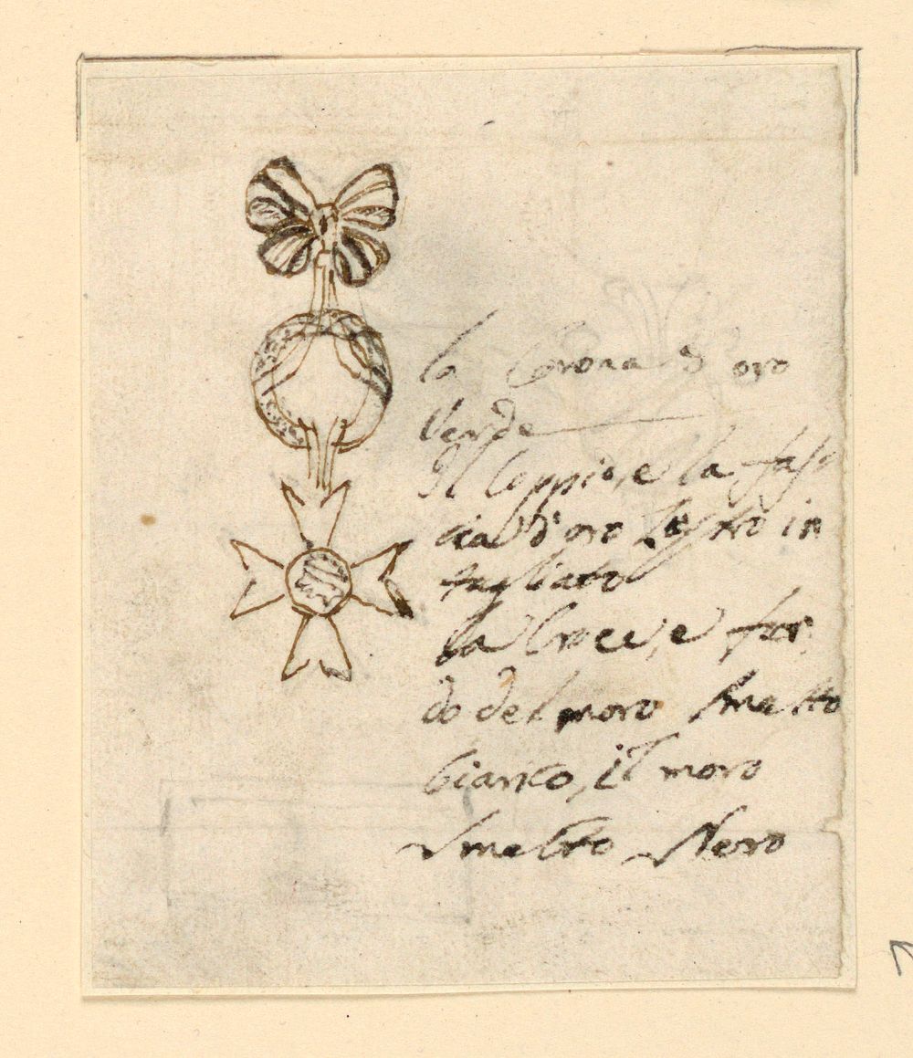 Design for a Papal Ordre del Moreto (Order of Moreto)