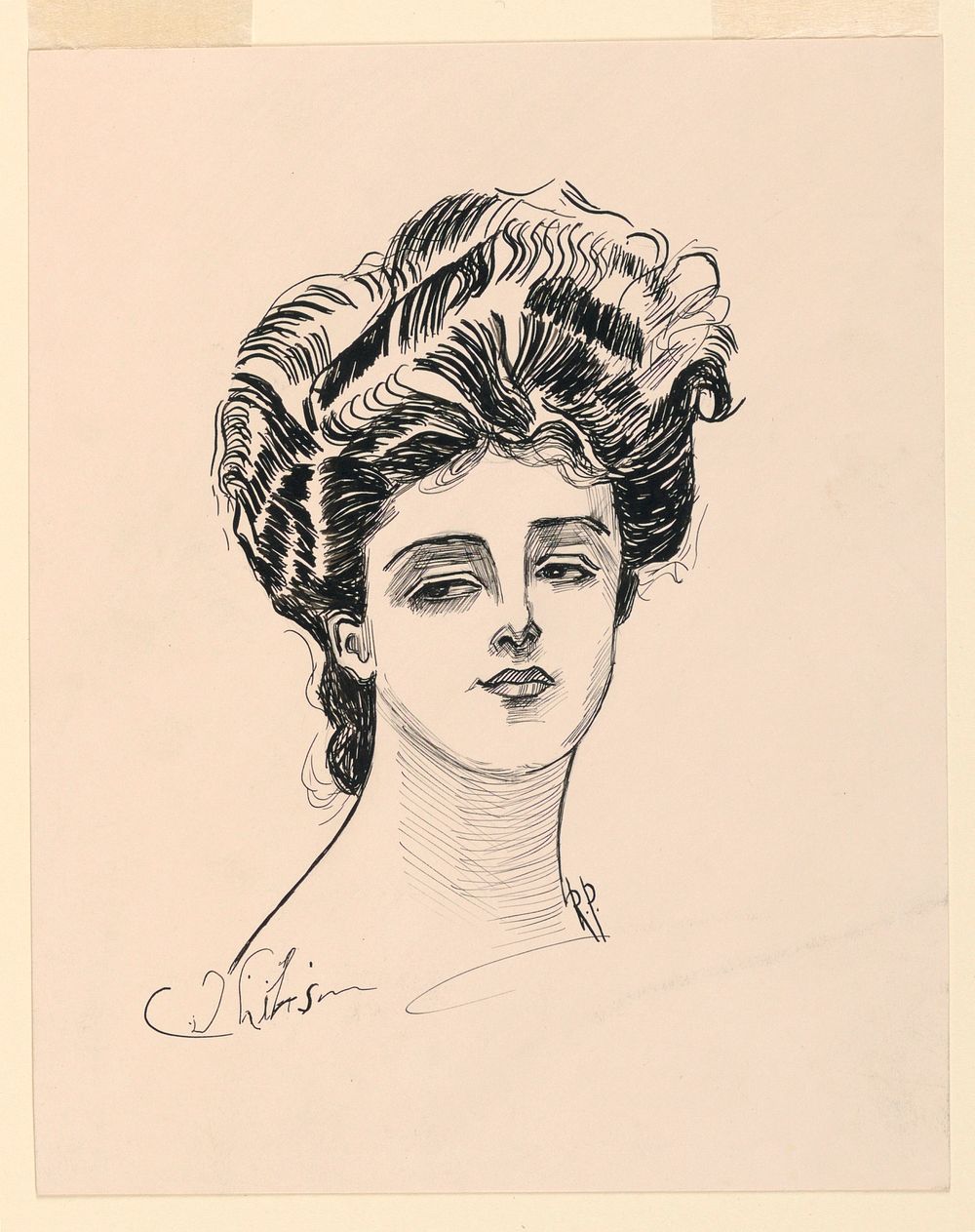 A Lady's Head, from Scribner's "Eighty Drawings including the Weaker Sex", Charles Dana Gibson