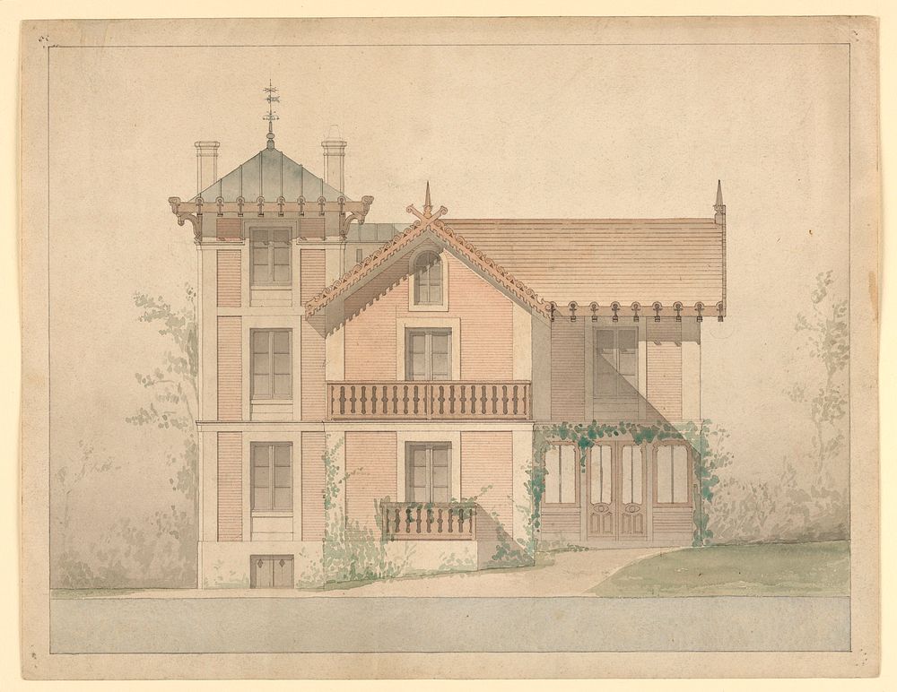 Architectural project for the house of P.J. Hetzel, Eugne Emmanuel Violletleduc