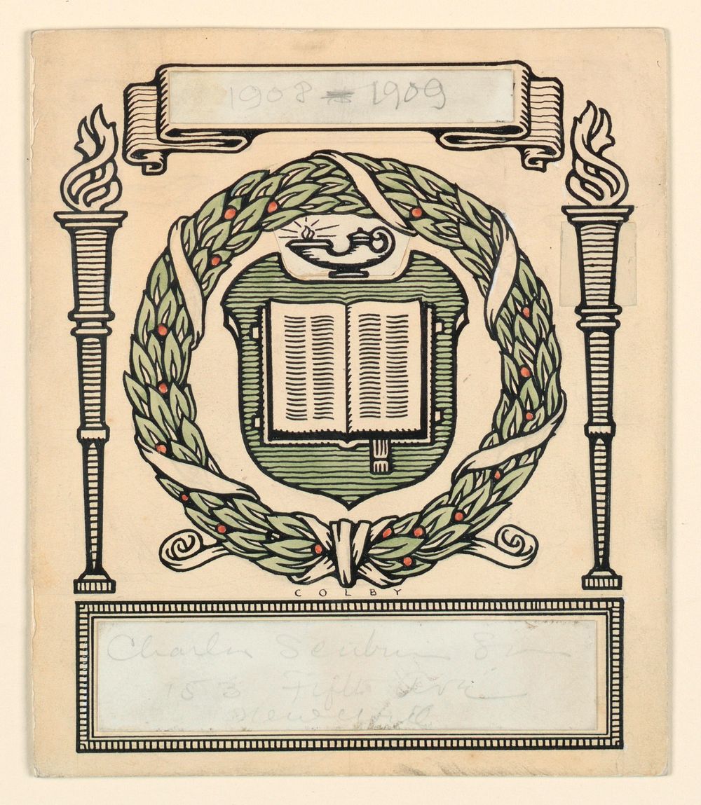 Design for Scribner's Insignia, Homer Wayland Colby