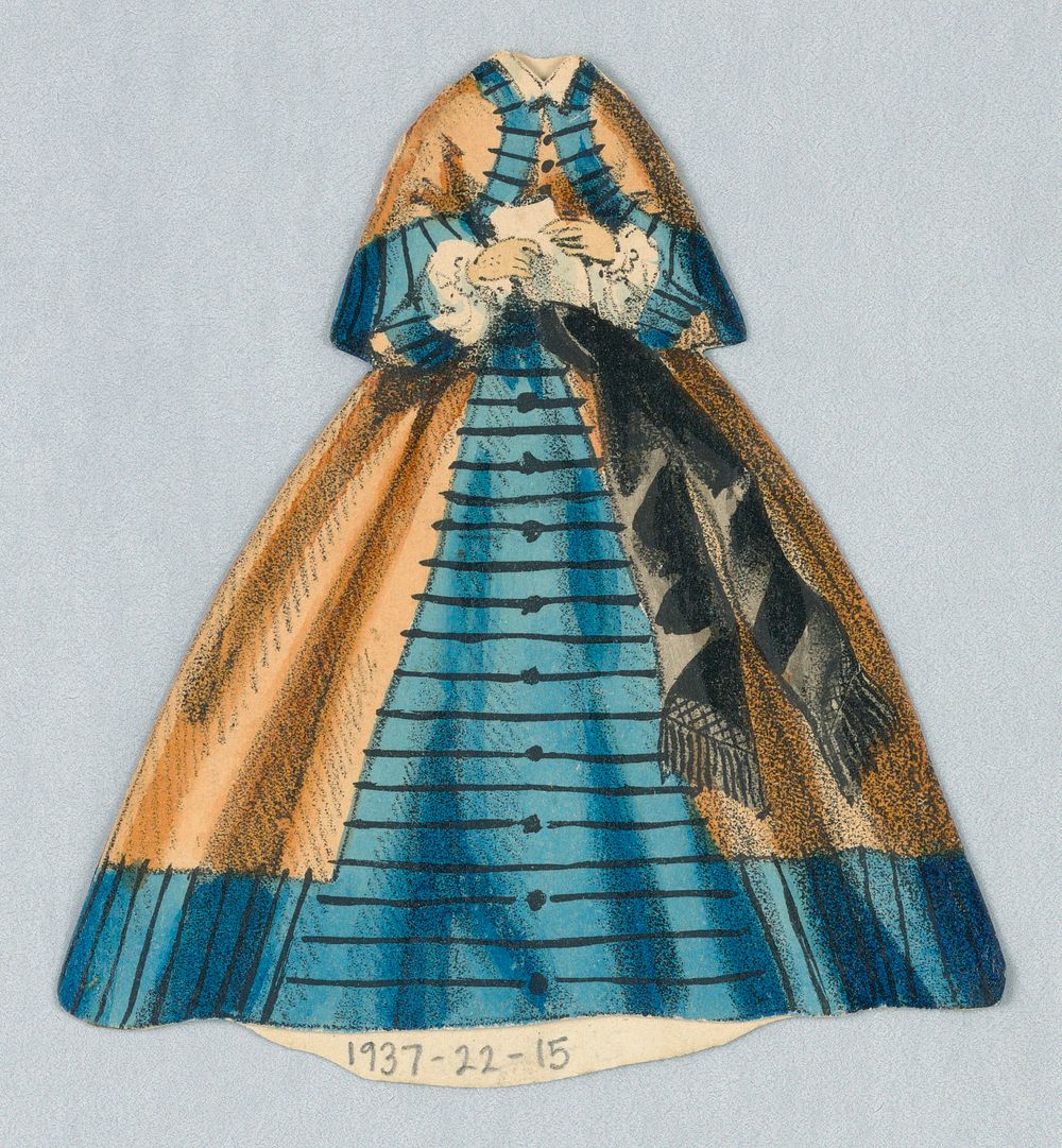 Paper Doll Costume in Blue and Gold