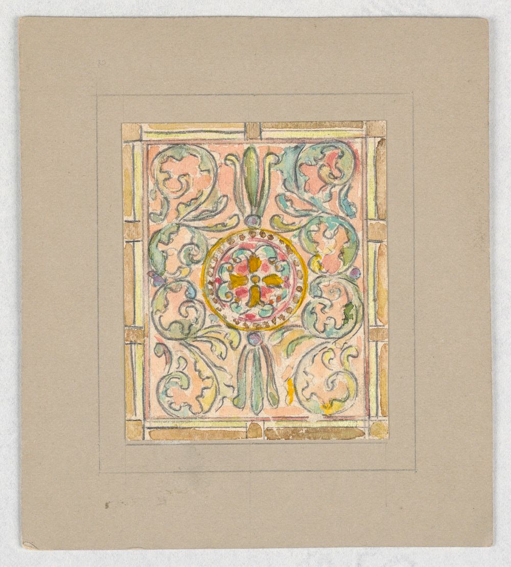 Design for stained glass, Alice Cordelia Morse