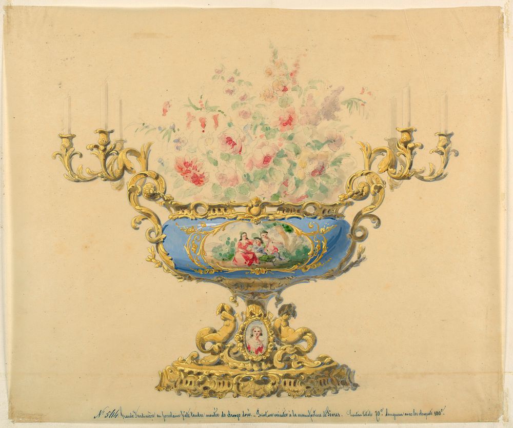 Design for a Jardiniere and Candelabrum