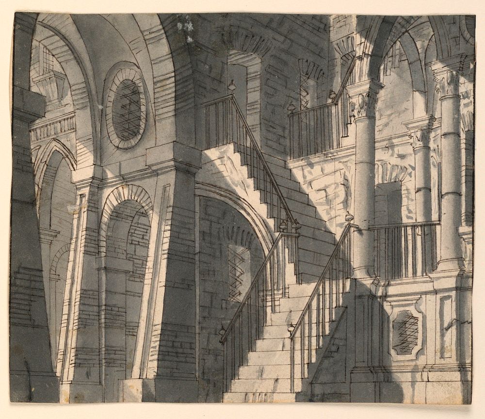 Stage Design, Stone Interior with Stairway