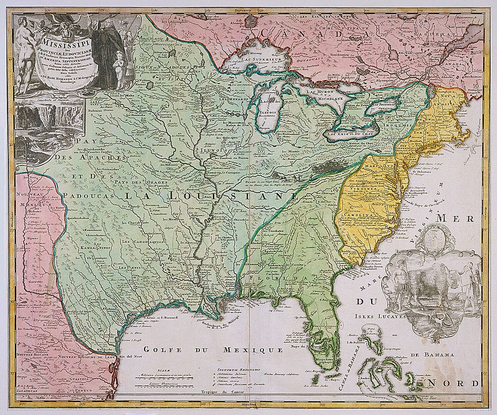 Map of Louisiana (Mississippi), Johann Baptista Homann