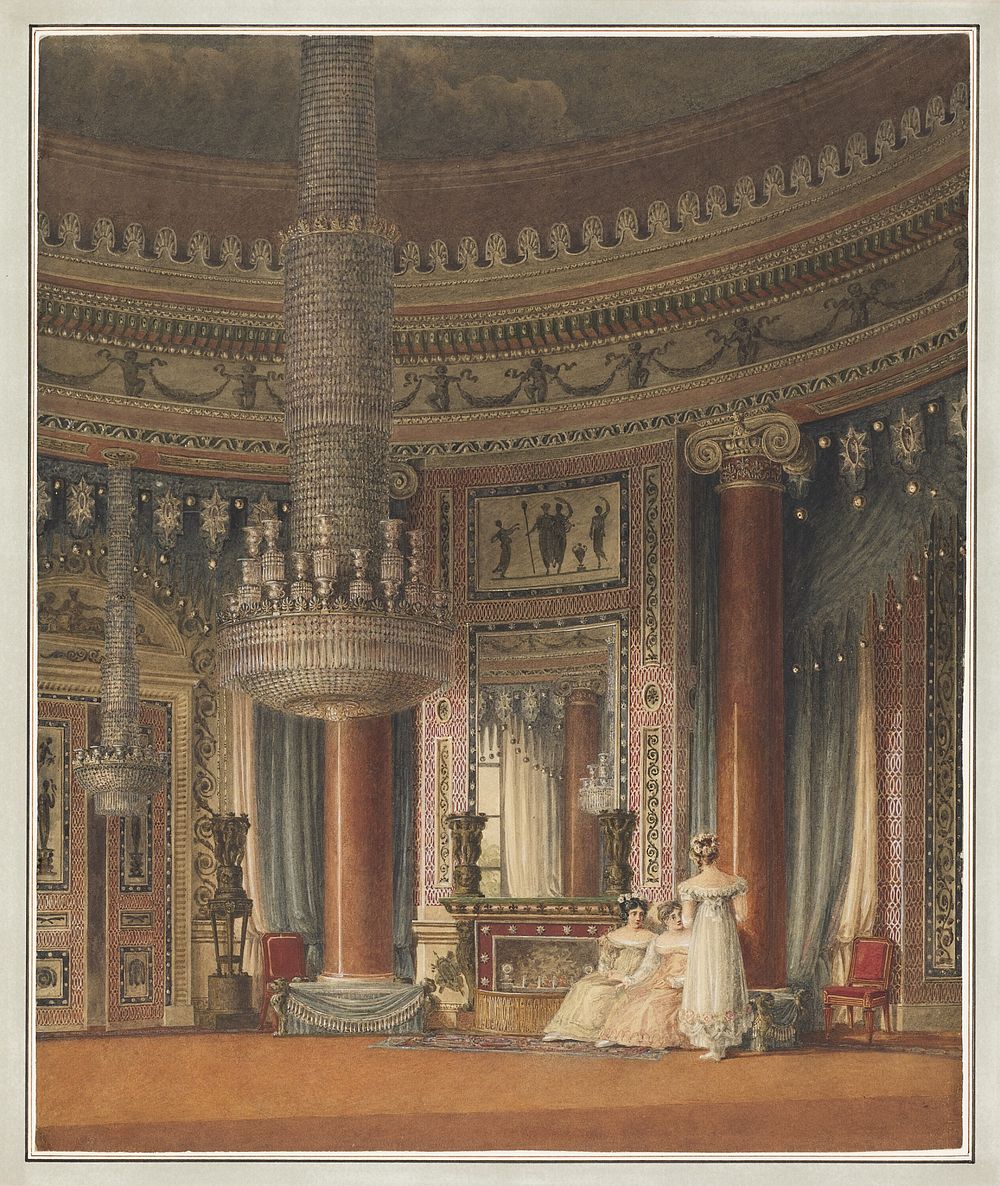 The Circular Dining Room at Carlton House, London, Charles Wild