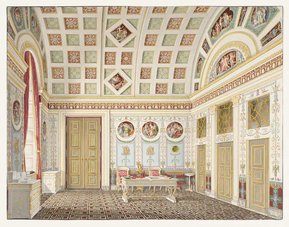 The Dressing Room of King Ludwig I at the Munich Residence Palace, Franz Xaver Nachtmann