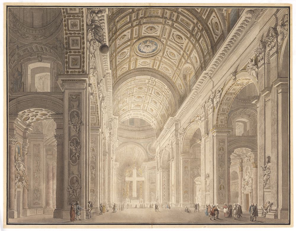 Interior of St. Peter's Illuminated, Francesco Panini