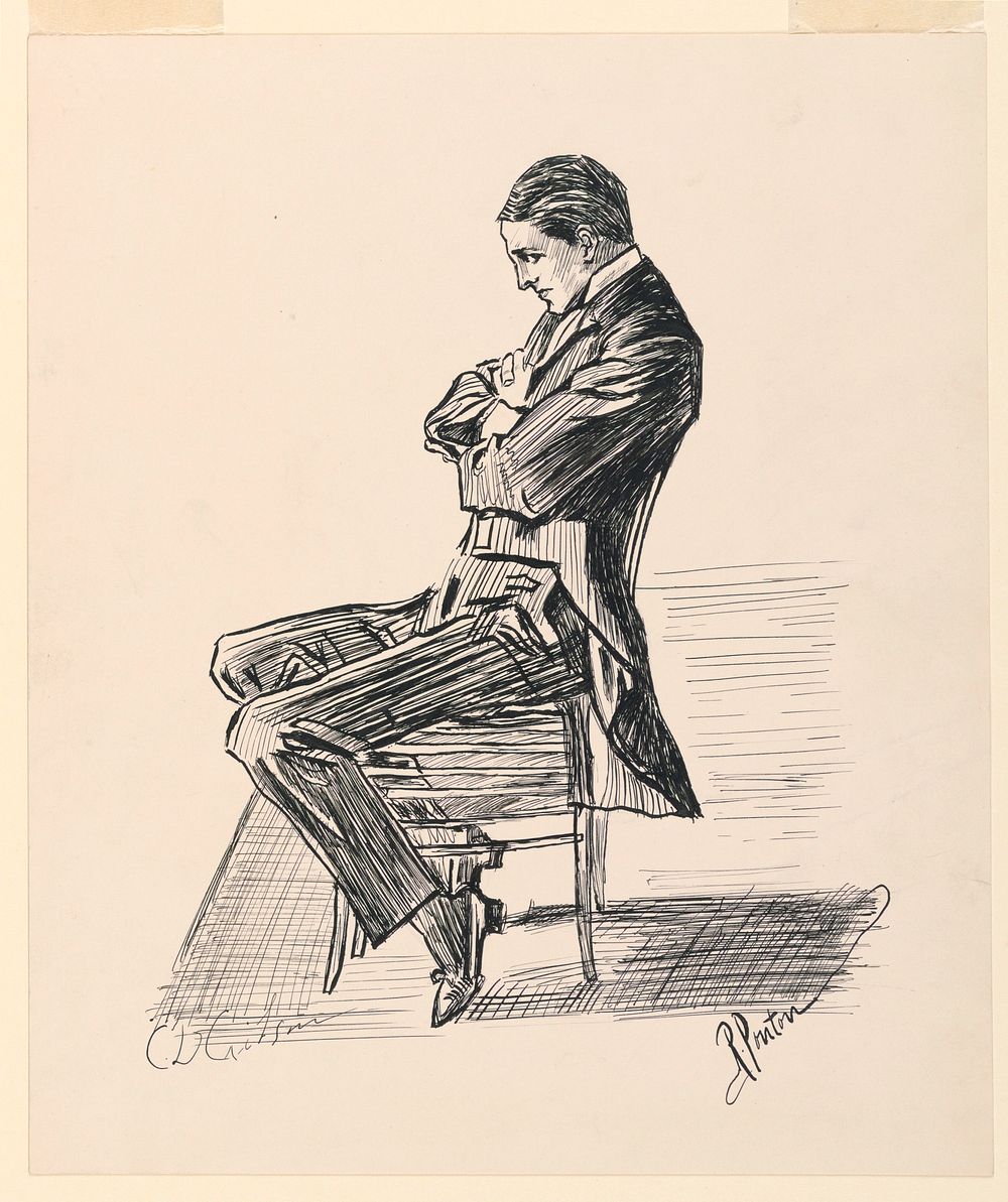 Young Man, Seated, from Scribner's "Eighty Drawings including the Weaker Sex", Charles Dana Gibson