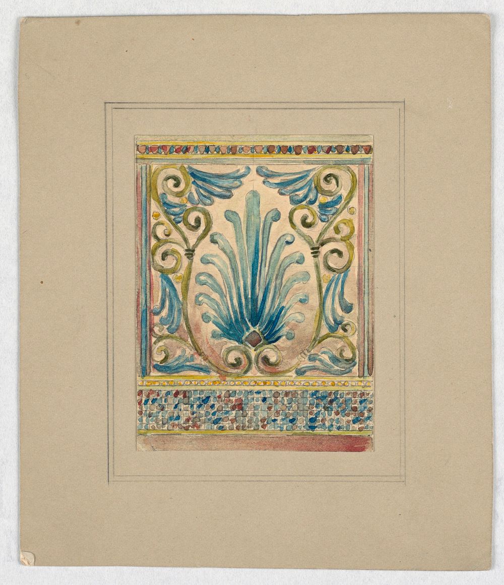 Design for stained glass, Alice Cordelia Morse