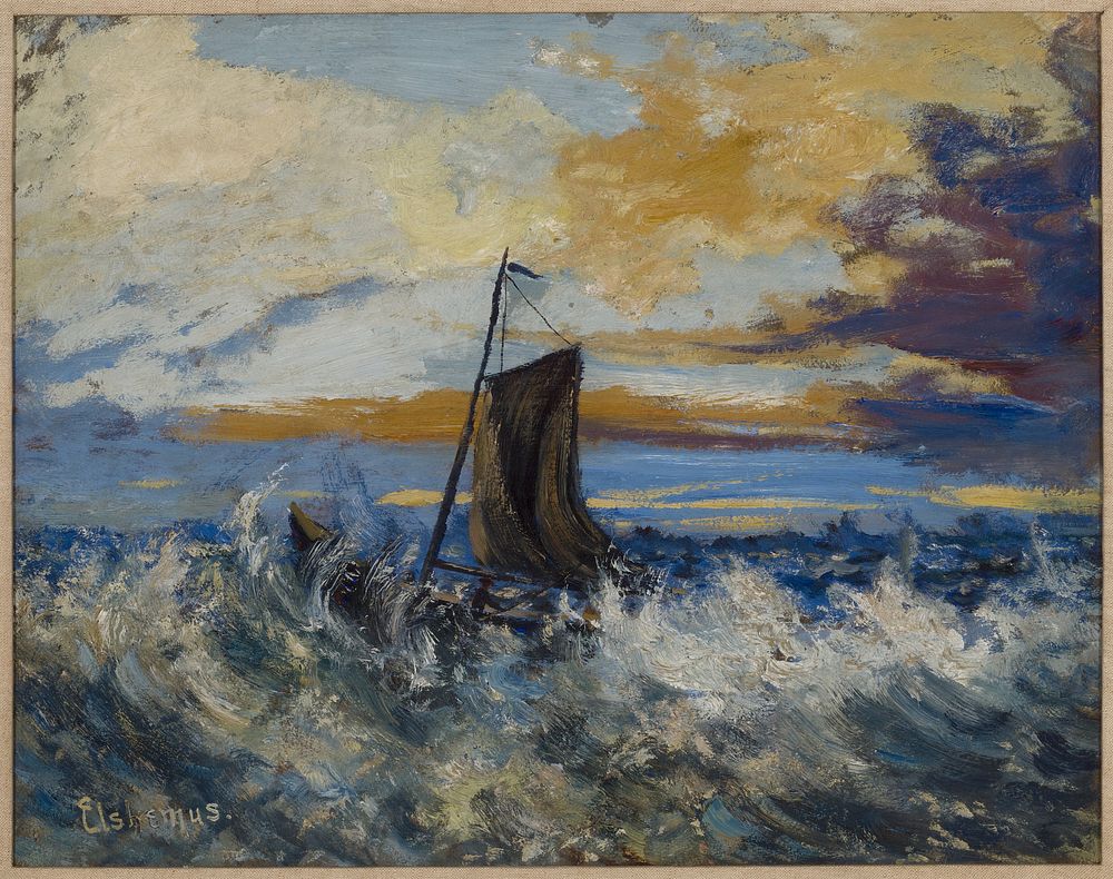 Sailboat, Stormy Sea, Louis Eilshemius
