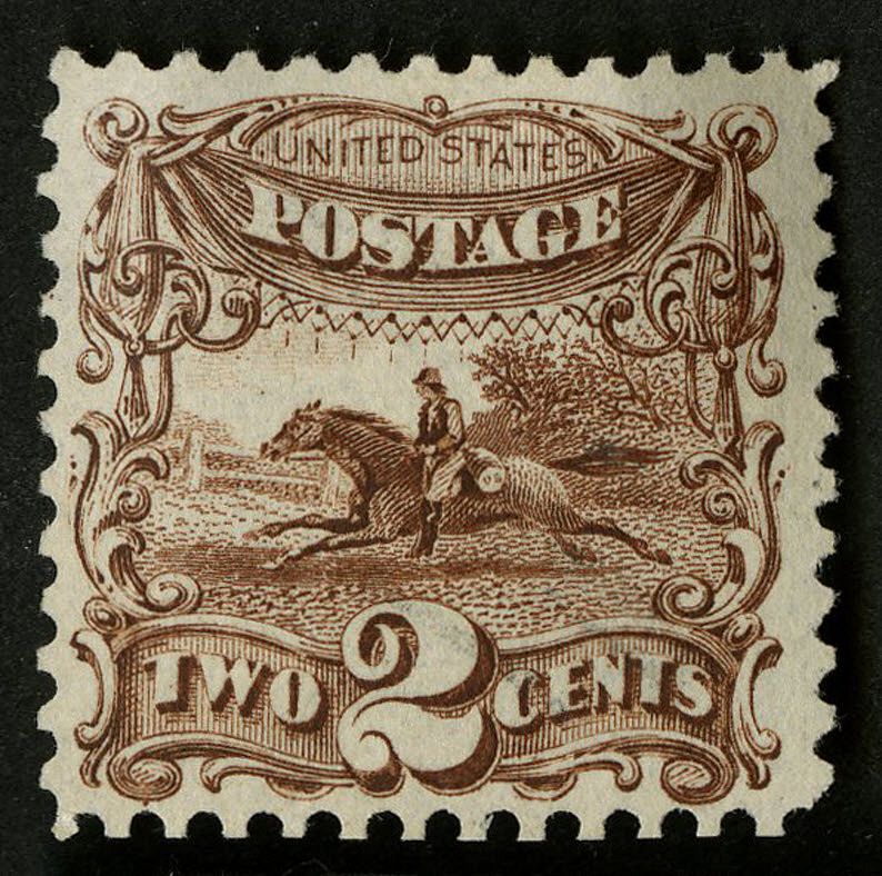 2c Post Rider and Horse re-issue single