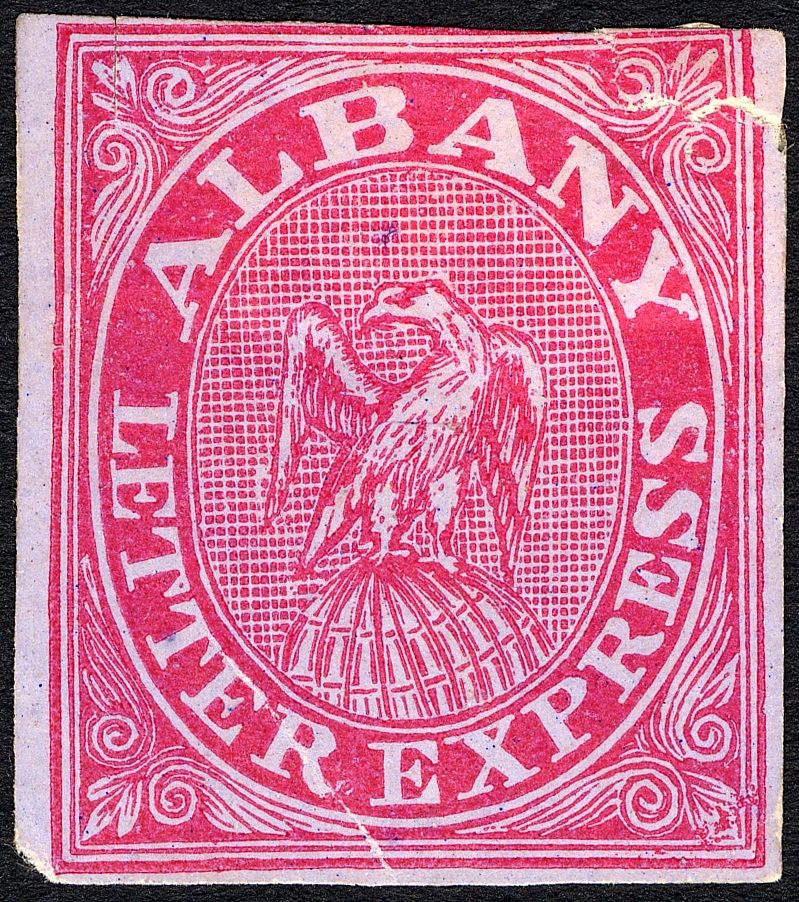 1865 adhesive label of S.A. Taylor’s Albany Letter Express
