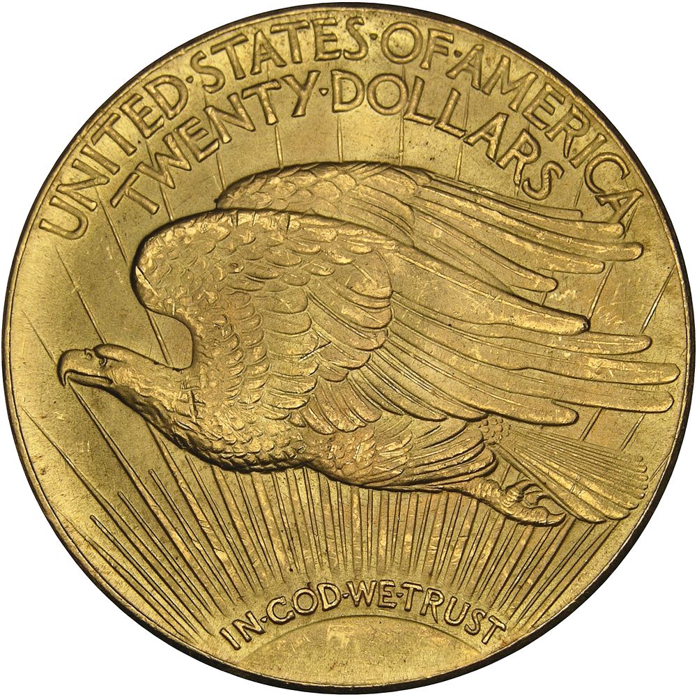 Reverse of the 1933 Double Eagle.This is a scan from the US Mint Pressroom Image Library [1]. As a U.S. coin, the design is…