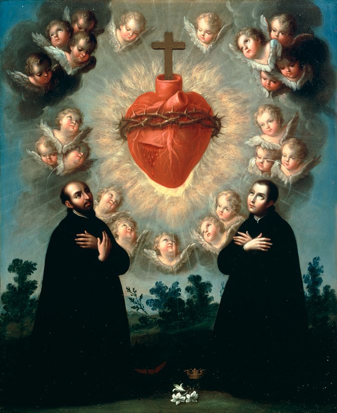 Sacred Heart of Jesus with Saint Ignatius of Loyola and Saint Louis Gonzaga
