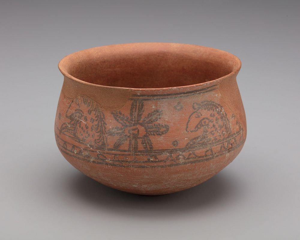 Painted Bowl with Faunal and Floral Design