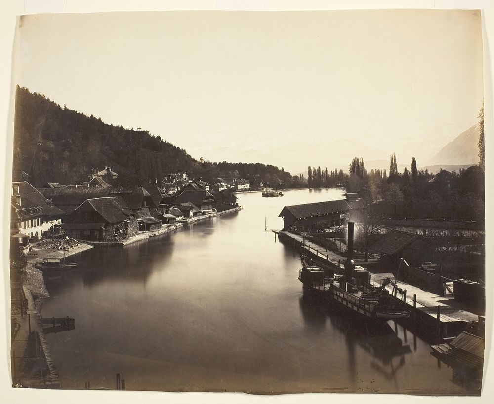 Steamer in Lake Thun, Switzerland by Adolphe Braun