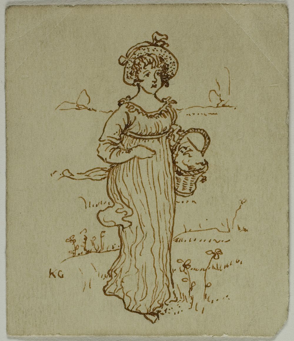 Girl with Basket by Kate Greenaway