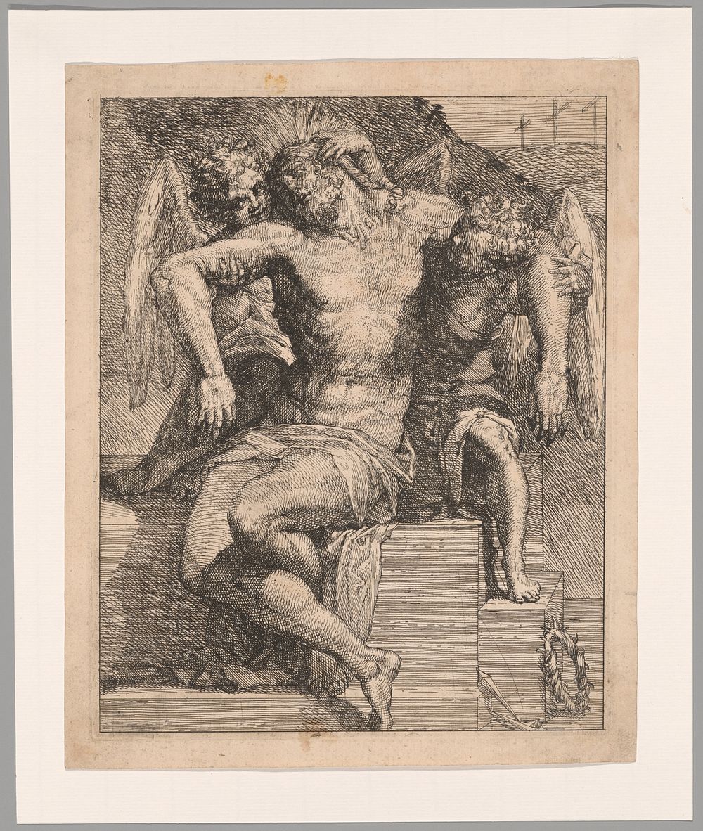 Dead Christ Held by Angels by Orazio Samacchini