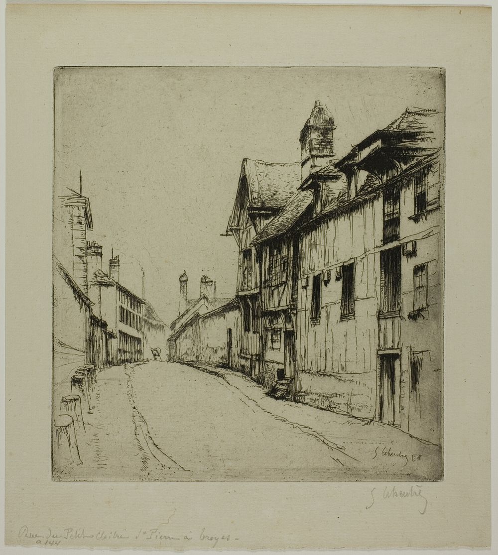 The Little Cloister Street, Troyes by Gustave Leheutre